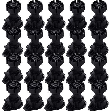 20 pieds Pied Réglable Pour Meuble, Clip Fixation Base Pour Meubles, Pieds Meuble Cuisine, Pieds De Table Pieds De Meubles, Avec Bouton De Base Pour Tous Les Types De Meubles, Cuisine (80mm - 100mm) (1/5)
