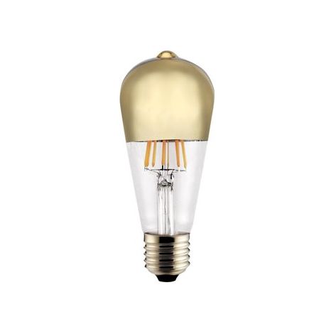 Bombilla LED vintage ST64 “Half Mirror” con efecto espejo E27 (6W 2700K 640lm) RLED – Oro (1/3)
