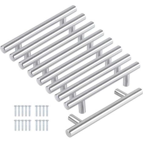 8er-Pack Küchenschrankgriffe, 128 mm, XU, Edelstahl und gebürstetes Nickel, 128 mm Lochabstand – KZQ (1/4)
