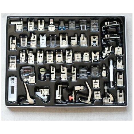 52 pièces de machine à coudre de pied multifonction de pied de presse professionnelle pour frère, chanteur et machine à coudre de maison, 505A ensemble de pied de presse + (1/3)