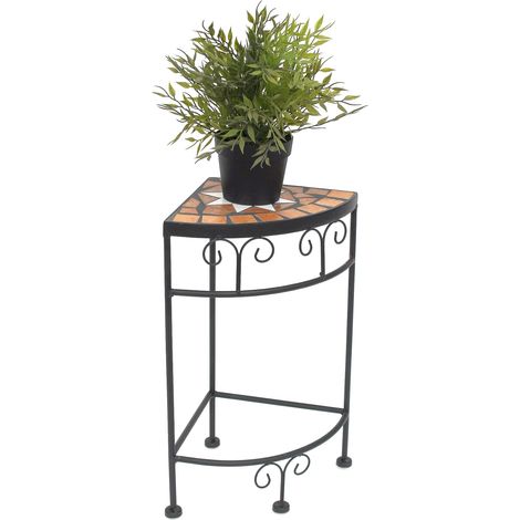 DanDiBo Blumenhocker Mosaik Eckregal 42 cm Blumenständer 12013 Beistelltisch Pflanzenständer Mosaiktisch Ecke (1/3)