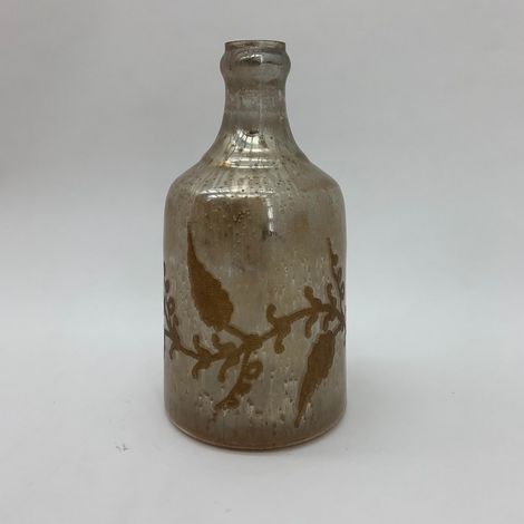 11 Inch Decorative Vase - Antique Silver Glass - L17 x W18 x H28 cm