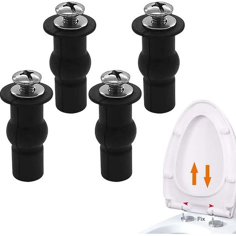 Fixations WC Abattant 4PCS – Charnières extensibles en caoutchouc – Vis en acier inoxydable – Installation facile pour sièges standard – Minetgnon (1/5)