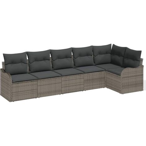 Maison Exclusive - Gartensofa-set Grau Poly-Rattan