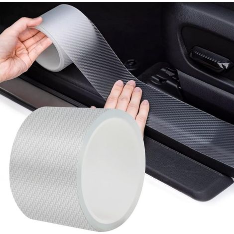 Autocollant pour seuils de portière de voiture - En fibre de carbone transparent - Film de protection de peinture - Protection des seuils de portière de voiture (1/5)