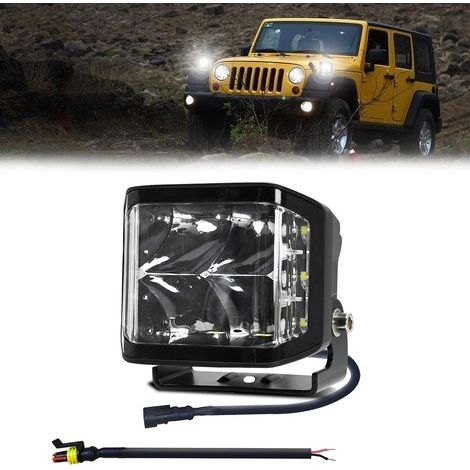 3-sided LED work light, 6000K, 100W, driving headlight, IP67 waterproof, spotlight for truck, motorcycles, SUV, ATV, boats.