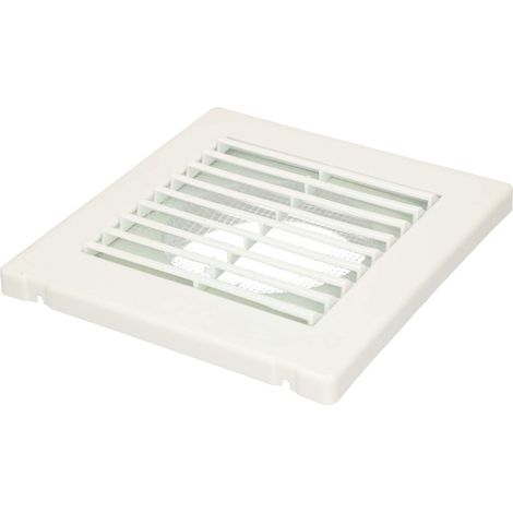 KOTARBAU® Griglia di ventilazione Ø 100 mm bianco con rete aerazione areazione in plastica per l'avvitamento quadrato (1/3)