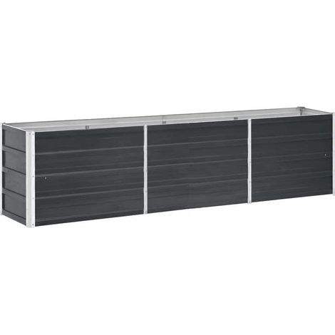 Jardinière Bac A Fleur  Lit surélevé de jardin Acier galvanisé 240x40x45 cm Anthracite 24247
