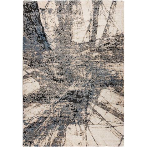 Tapis bleu moderne à poil court dense et robuste - 110 x 60 cm (1/5)