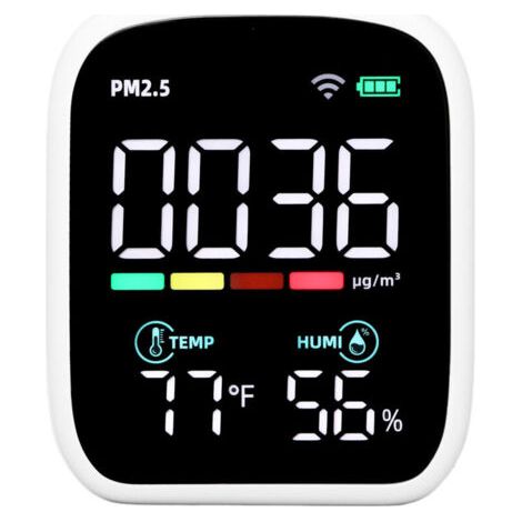 QORVA-Détecteur de qualité de l'air PM2.5, moniteur de température et d'humidité, pour la maison,de