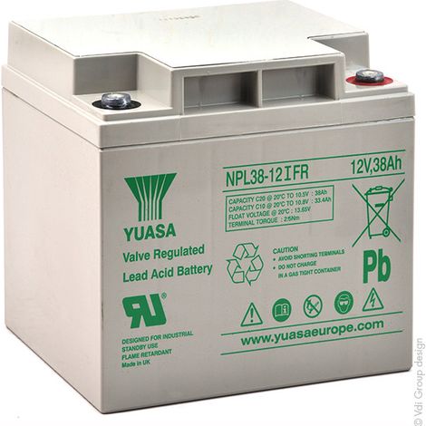 Yuasa - Batterie plomb AGM YUASA NPL38-12IFR 12V 38Ah M5-F