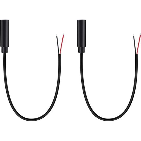 2 pièces 3,5 mm 2 pôles prise femelle à l'extrémité ouverte du fil nu, 0,25 m ts mono 1/8" câble de connecteur femelle (1/5)