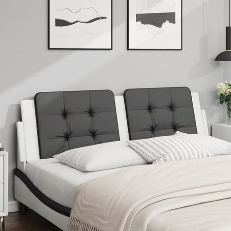 vidaXL Coussin de tête de lit Zadar noir et blanc 160 cm similicuir (1/5)