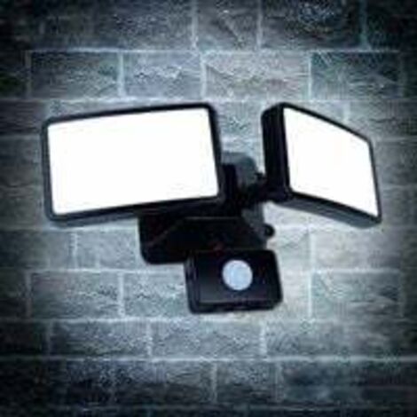 Faretto LED regolabile con sensore di movimento, faretto LED a doppio fascio per uso esterno, impermeabile IP65, luce bianca diurna, ideale per parchi, garage e vialetti.