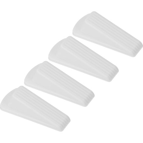 4er-Set Türstopper – Rutschfeste Türkeile aus Gummi – Stapelbar – Verbesserter Halt – Geeignet für alle Bodenbeläge: Holz, Fliesen, Laminat, Teppich, PVC – Kinder- und haustiersicher – Weiß (1/5)