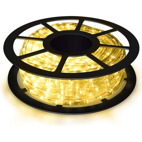 Tubo Luminoso a LED 10 m, 360 LED Lampadine Decorazione per Interna ed Esterna, per Camera, Giardino, Natale, Matrimonio, Festa (Bianco caldo) (1/5)