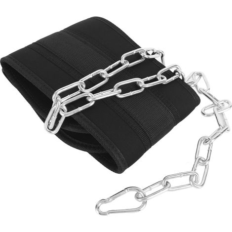 Ceinture de musculation robuste avec chaîne réglable pour dips, tractions et exercices de force
