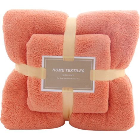 Serviette De Bain - 70 X 140 Cm Et Serviette Visage - 35 X 75 Cm - Coton 100 % - Absorbant - Pour Salle De Bain Gym Plage Piscine - Lot De 2 (1/3)