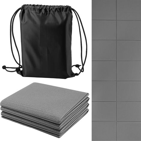 Trintion Travel Yoga Mat Foldable Yoga Mat Non-Slip 5mm Thick Portable Gym Mat Portable Exercise Mat for Travel Gym Pilates & Fitness Training for Women & Men (Gray) (1/5)
