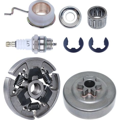 Kit de tambour d'embrayage avec pignon 3/8" 6 dents pour Stihl MS180 MS210 MS230 018 021 023 pièces de tronçonneuse avec roulement à aiguilles, rondelle, circlip, engrenage hélicoïdal, remplacement 11 (1/5)