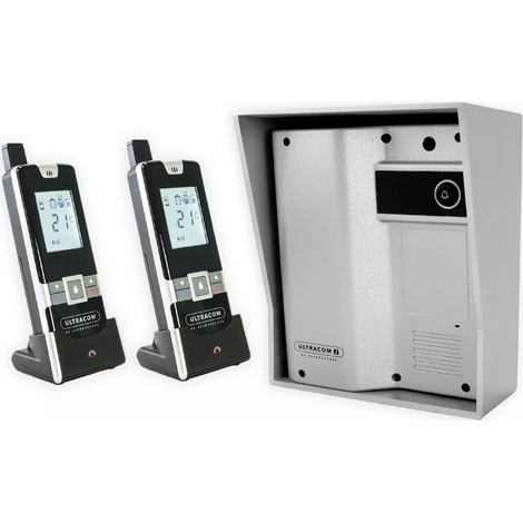 Interphone sans-fil ouverture gâche / portail via combiné - UltraCOM2 + visière argentée + 2 combinés (1/5)