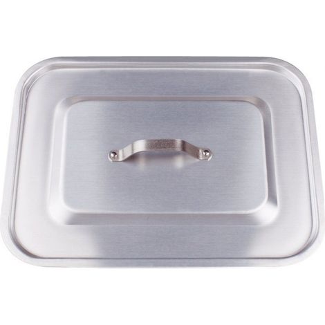 Pentole Agnelli ALMA183B35 Alluminio Professionale 3 mm, Coperchio Rettangolare Piano con Angoli Tondi, 35 x 26 cm