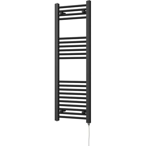 Zennor - Black Electric Towel Rail H1200mm x W400mm Straight 400w Standard (1/3)