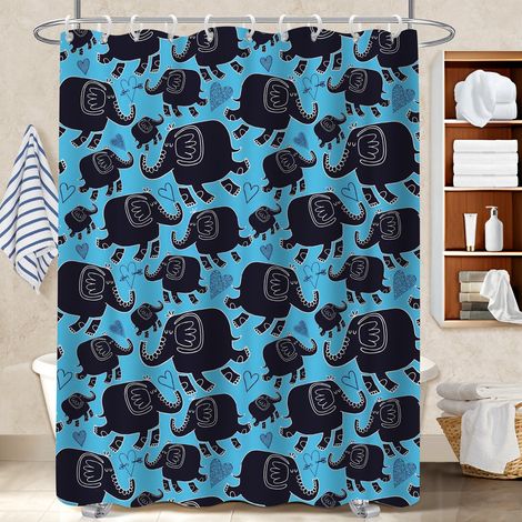 Kit rideau de douche en polyester 180x180 lavable rideau séchage rapide pour ambiance spa à domicile (1/5)