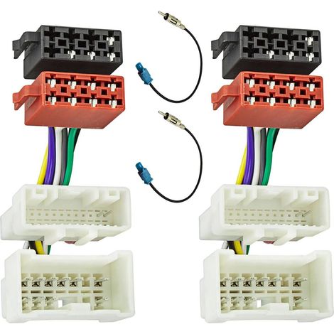 Câble adaptateur radio prise ISO autoradio compatible pour Dacia Drom 2012 pour Renault à partir de 2012 pour Mercedes Citan Smart à partir de 2014 pour Opel Movano 16 broches norme ISO (1/5)