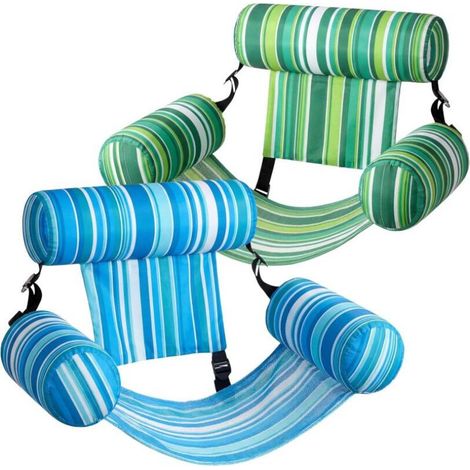 Dicke, aufblasbare Poolliegen, geeignet für Erwachsene, ideal für Strand und Pool. 2er-Set. (1/5)