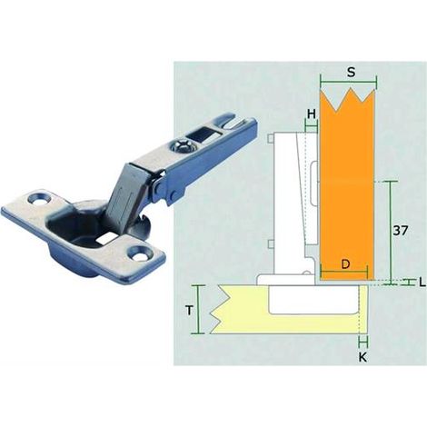 Cerniere A Scatto Per Mobili Fianco Coperto Lnrd-03A Cf.20Pz