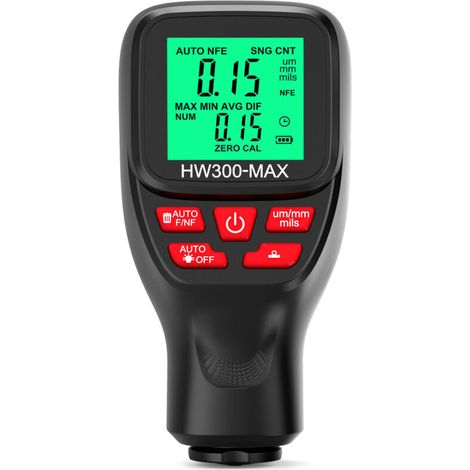 Misuratore digitale di spessore del film per autoveicoli ad alta precisione da 0 a 2000 µm con display LCD, tester di spessore del rivestimento di vernice per autoveicoli, tre modalità di sonda, funzi (1/4)