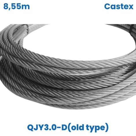 Cable de repuesto Castex: cable de acero de 8,55 m para QJY3.0-D (modelo antiguo). (1/5)