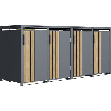 Home Deluxe Caseta para contenedores de basura KANTO - 4 x 240 l (1/5)