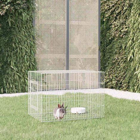 vidaXL Jaula para conejos hierro galvanizado 78x54x54 cm (1/5)