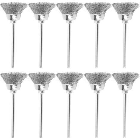 Set di 10 spazzole a disco in acciaio inox a forma di ciotola per lucidatura/pulizia e utilizzo con trapano.
