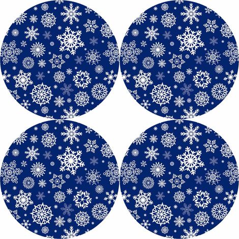 Juego de 4 manteles individuales redondos 4D de 33 cm - nieve  Fieltro ecológico, impresión HD, lavable a 40 °C, Bertoni (1/2)