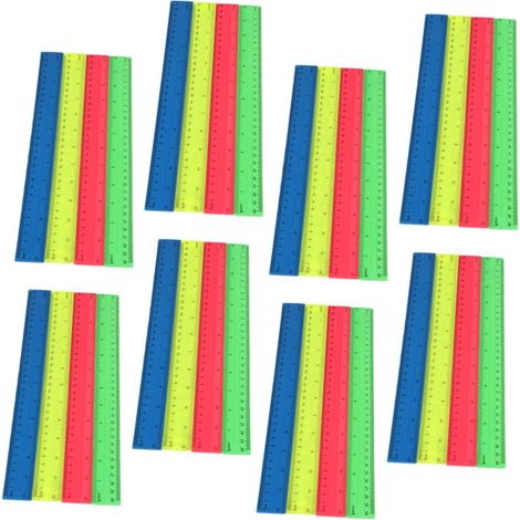 Lot de 50 règles en plastique pour élèves, surface lisse, sans bavures (1/5)