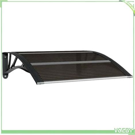 Auvent de porte - FAFEICY - 153587 - Noir - 80x75 cm - Polycarbonate/Aluminium (1/5)