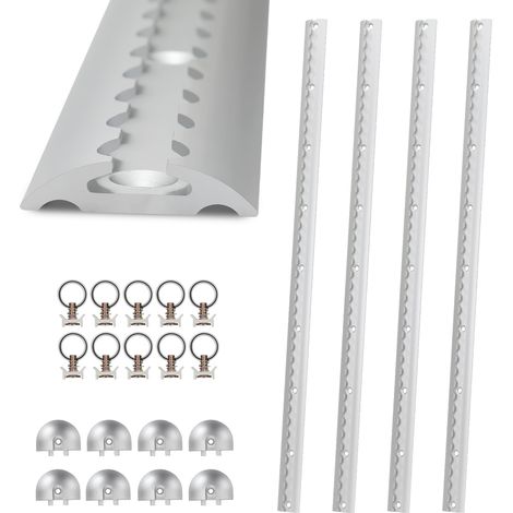 Zurrschienen Airlineschiene, Transportsicherung, Light Aluschiene, mit Zurröse, Ladungssicherung Set, 4×1M