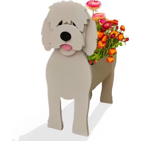 1 pot de fleurs Divers accessoire de portail, motif graffiti chien, PVC, 29×20×10 cm, décoration intérieure/extérieure (1/5)