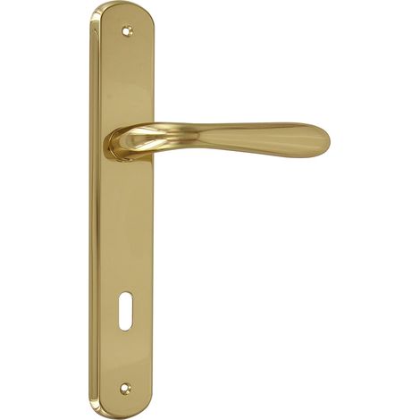 MANIGLIA GOCCIA CON PLACCHETTA OTTONE LUCIDO DA 90 FROSIO BORTOLO (1/5)