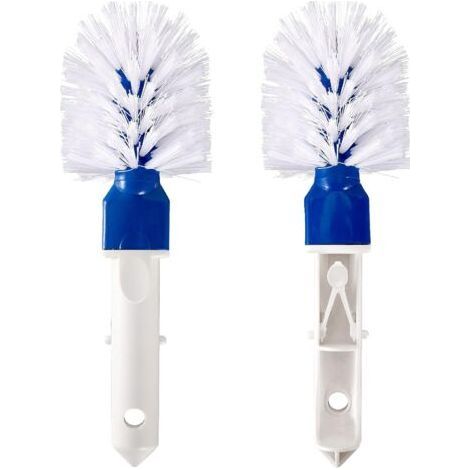 Lot de 2 brosses d'angle pour piscine - Étape de piscine et tête de brosse d'angle pour nettoyage de piscine avec clips faciles pour piscine hors-sol et enterrée, bain à remous, spa, sol de salle de b (1/5)