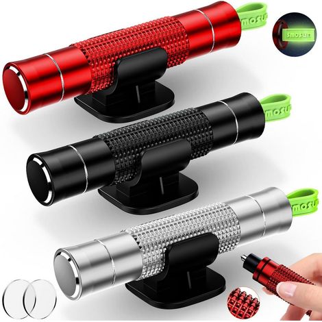Notfallhammer mit Gurtschneider 2in1, Autoscheibenbrecher, Rot/Schwarz/Silber (3 Stück) (1/5)