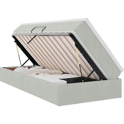 Maison Exclusive - Lit avec rangement et matelas Gris clair 100 x 200 cm Velours
