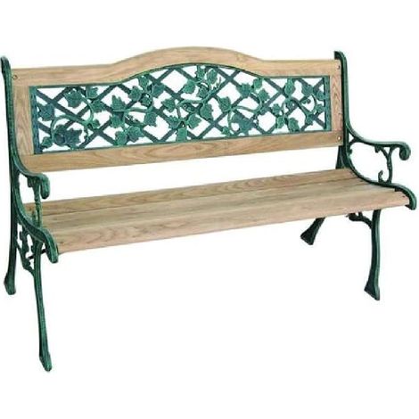 Banc en fonte bois flore extérieur 126x56xH76 cm - Kg.26 (1/2)