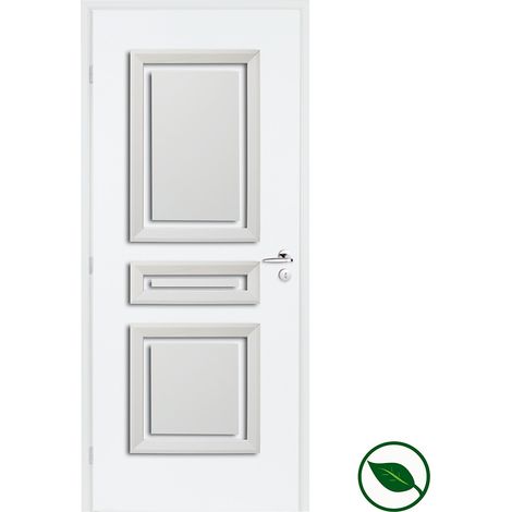 Décor de porte Albane prépeint 3 panneaux droits 785 x 535 x 40 mm (1/5)