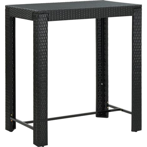 vidaXL Table de bar de jardin Noir 100x60,5x110,5 cm Résine tressée (1/5)
