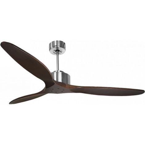 Modulo de KlassFan - Super destratificateur et ventilateur DC 166 cm Chrome pales bois sombre sans Lumière  30 à 60 m²