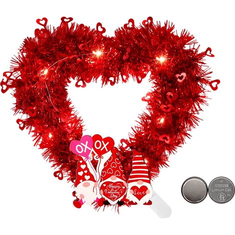 Guirlande En Forme De Cœur - 33 X 33 Cm - Décoration Suspendue Pour Fêtes, Mariage, Anniversaire De Mariage, Saint-Valentin - 1 Pièce (1/5)